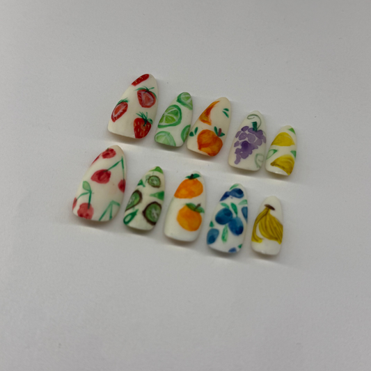 Hand-Painted Fruit Nails